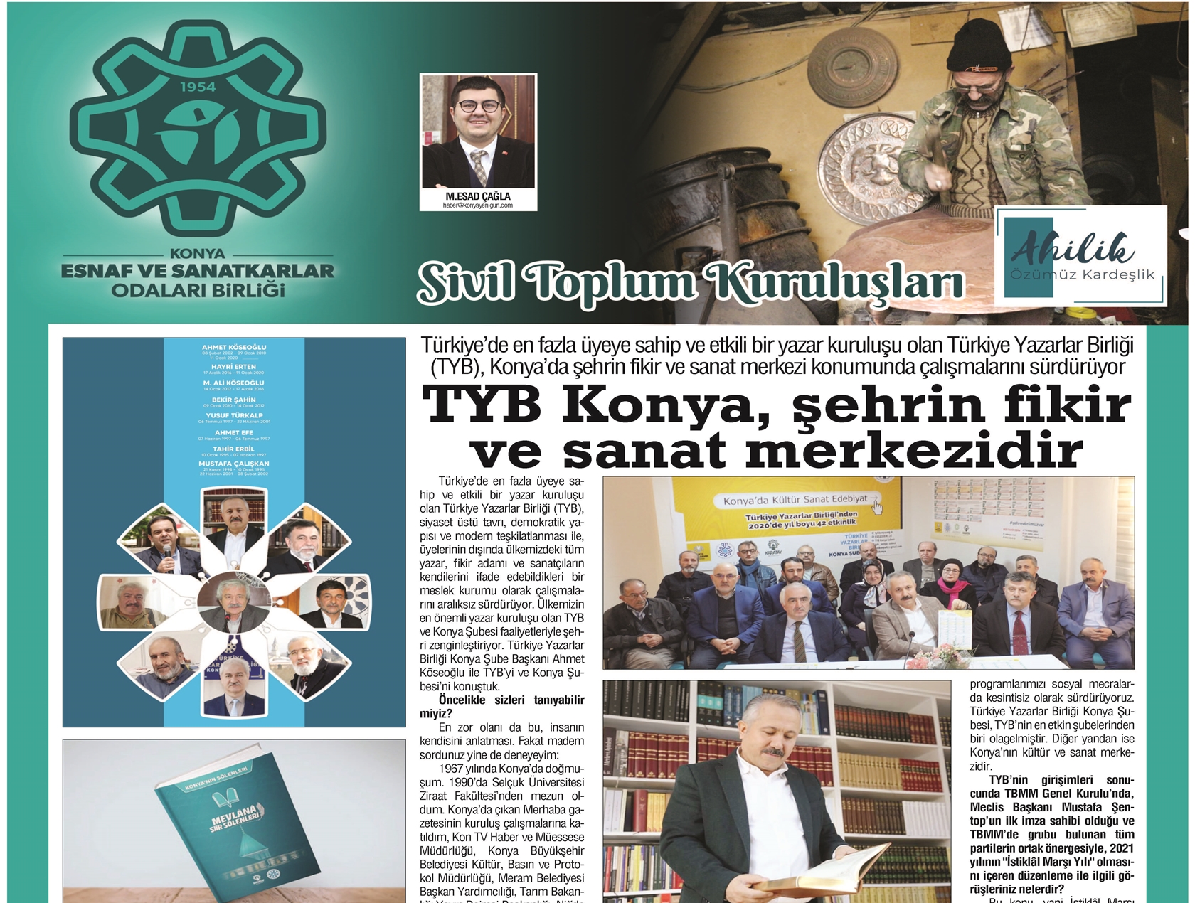 TYB Konya, şehrin fikir ve sanat merkezidir