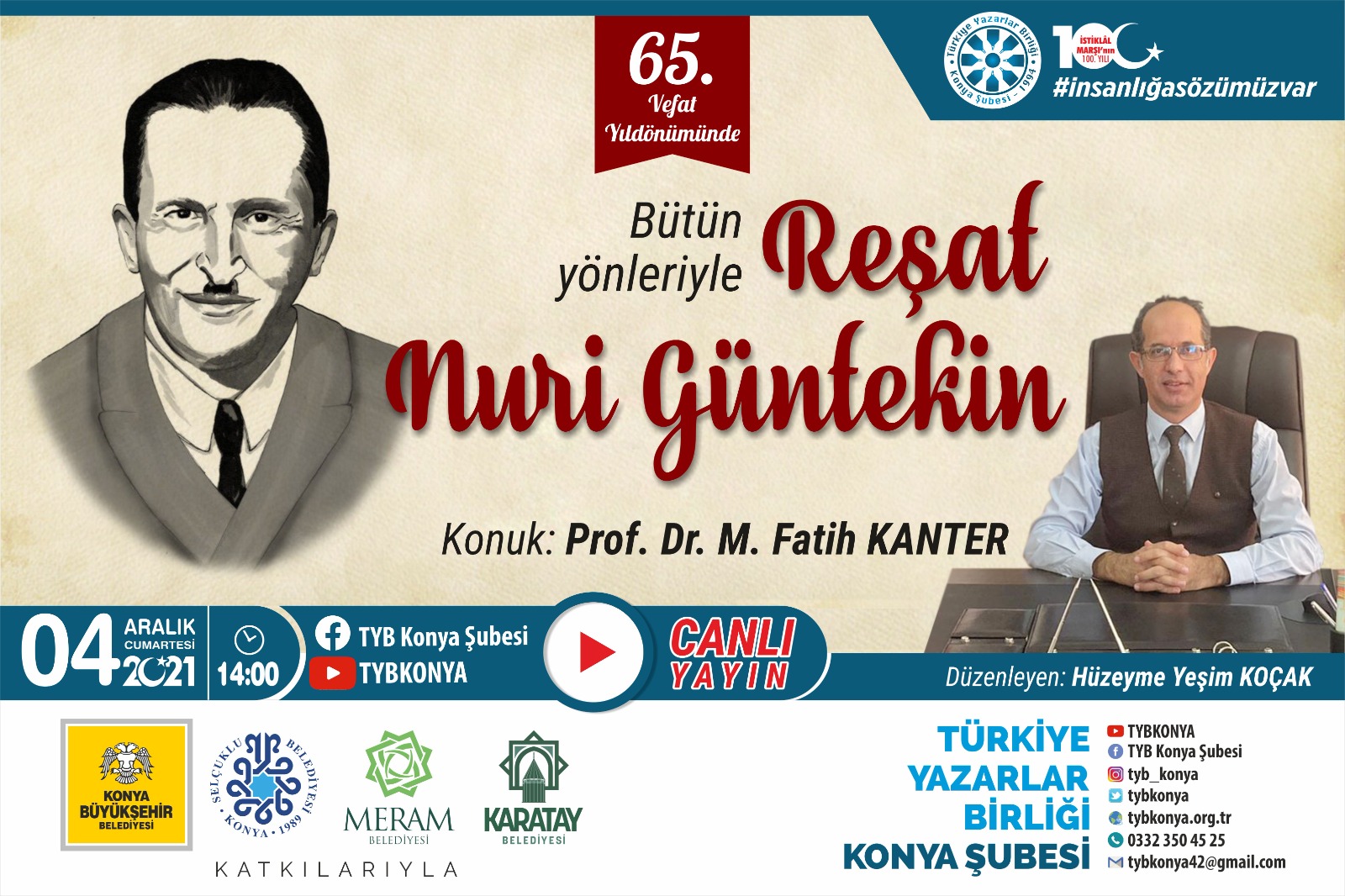 65. Vefat Yıl Dönümünde Bütün Yönleriyle Reşat Nuri Güntekin