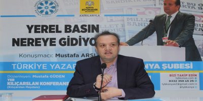 TYB Konya Şubesi’nde “Yerel Basın Nereye Gidiyor” konulu konuşma yapan Gazeteci Yazar Mustafa Arslan, yerel basının dünden bugüne seyrini ve yarınına ilişkin öngörülerini paylaştı