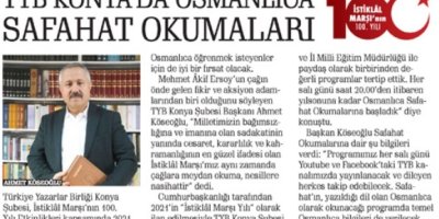 TYB KONYA’DA OSMANLICA SAFAHAT OKUMALARI