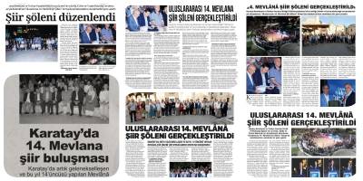 14. Mevlânâ Şiir Şöleni Basın Yansımaları